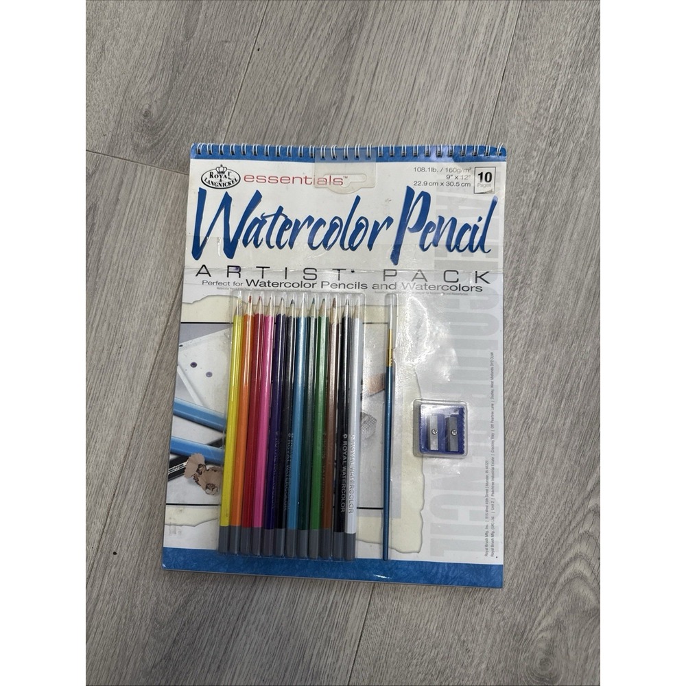 Essentials Watercolor Pencil Artist Pack NIB 10 Pages 9"x12" Pages